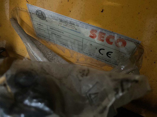 2014 seco hpn25svn hydraulische handpalletwagen - afbeelding 7 van  7