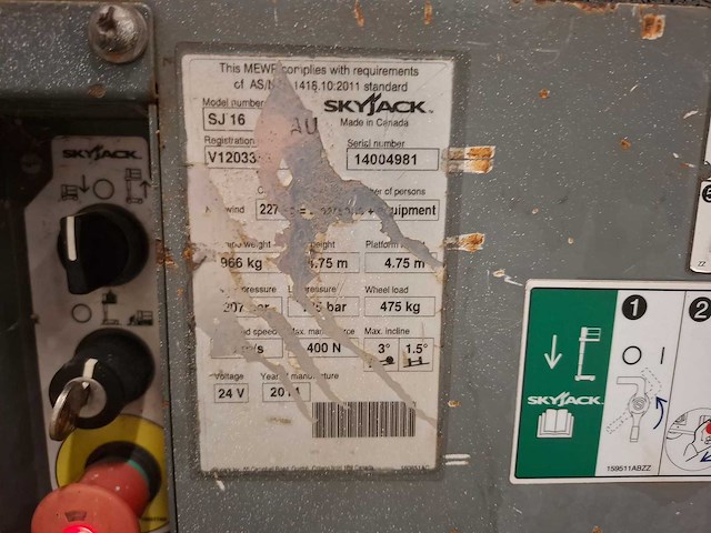 2014 skyjack sj 16 hoogwerker - afbeelding 3 van  9
