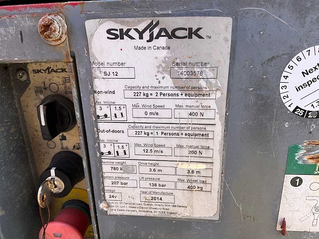2014 skyjack sj12 personenlift - afbeelding 11 van  19