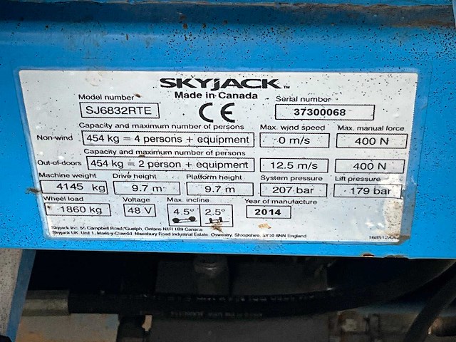 2014 skyjack sj6832rte hoogwerker - afbeelding 14 van  21