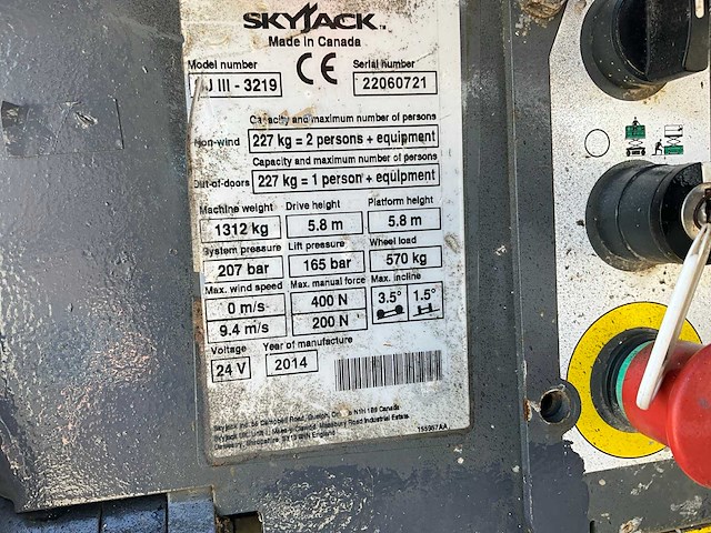 2014 skyjack sjiii 3219 hoogwerker - afbeelding 5 van  13