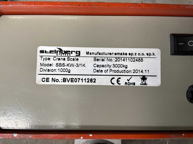 2014 steinberg sbs-kw-3/1k kraanweegschaal - afbeelding 5 van  5