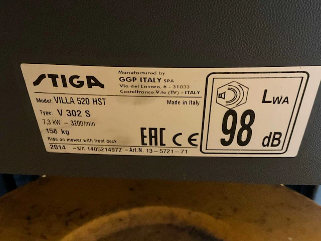 2014 stiga 520 hst zitmaaier - afbeelding 6 van  6