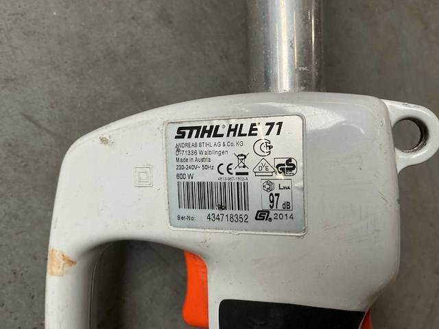 2014 stihl hle71 elektrische stokheggenschaar - afbeelding 5 van  5