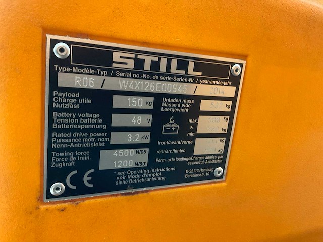 2014 still r06 industriële elektrische driewiel trekker - afbeelding 7 van  13