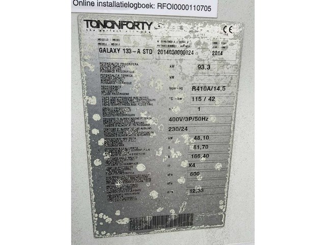 2014 tononforty galaxy 133-a std chiller - afbeelding 9 van  9