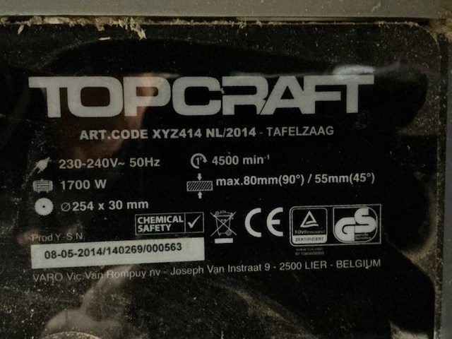 2014 topcraft xyz414 zaagtafel - afbeelding 6 van  6