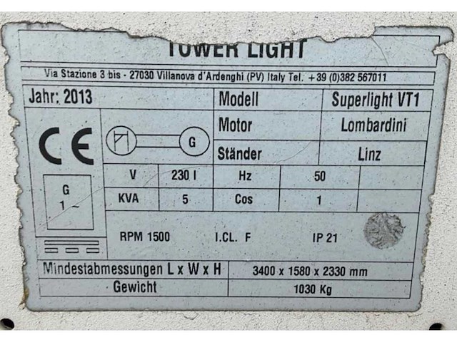 2014 tower light superlight vt1 led lichtmast aggregaat aanhangwagen - afbeelding 8 van  17