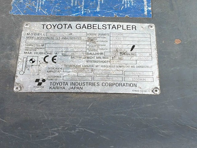 2014 toyota 8fbmt30 vorkheftruck - afbeelding 9 van  19