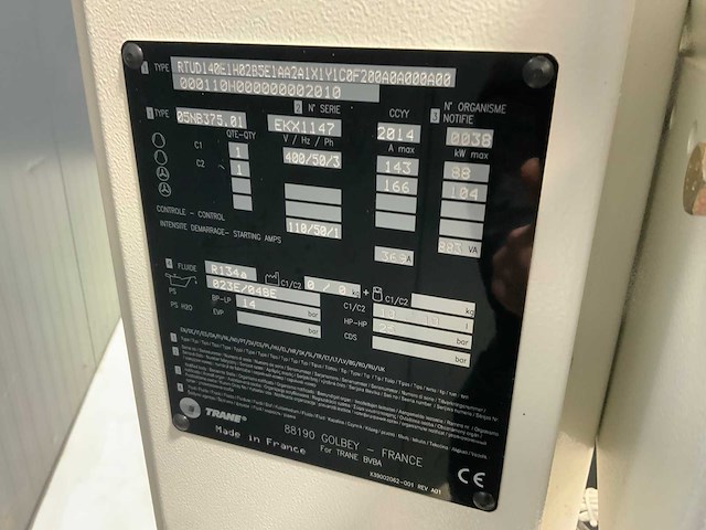 2014 trane rtud140e chiller (c) - afbeelding 7 van  9