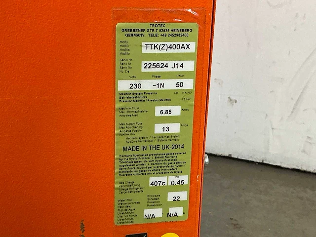 2014 trotec ttk 400 bouwdroger 75l - afbeelding 4 van  5