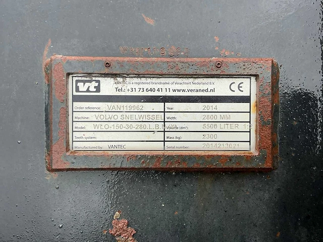 2014 vantec wlo-150-30 hydraulische volumebak - afbeelding 5 van  13