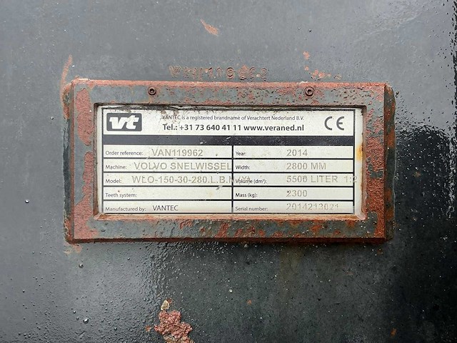 2014 vantec wlo-150-30 hydraulische volumebak - afbeelding 5 van  13