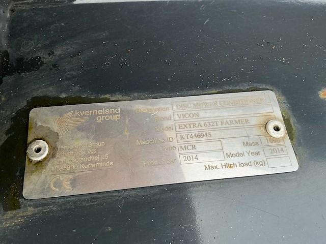 2014 vicon extra 632t farmer 3 punts gedragen schijvenmaaier - afbeelding 5 van  13