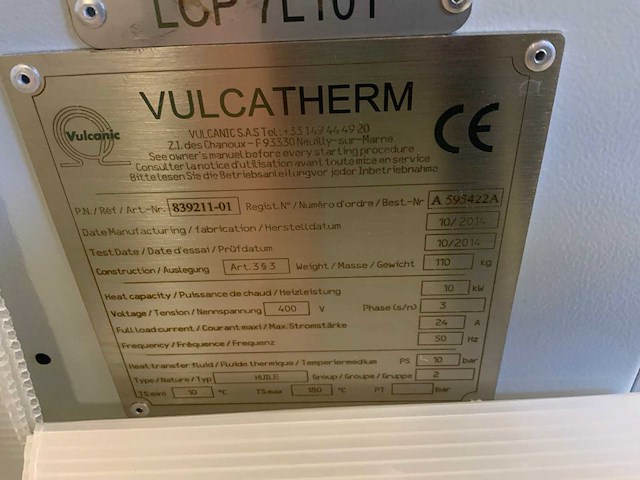 2014 vulcatherm huile chiller - afbeelding 3 van  5