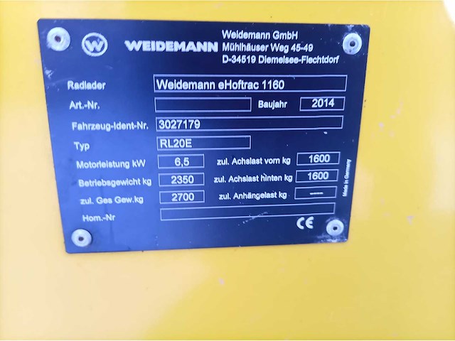 2014 wacker neuson wl20e elektrische mini shovel / wiellader - afbeelding 10 van  18