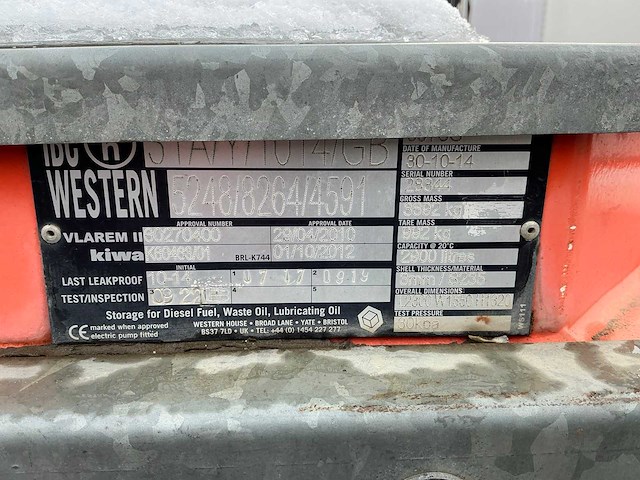 2014 western 30tcg brandstof opslagtank - afbeelding 5 van  10