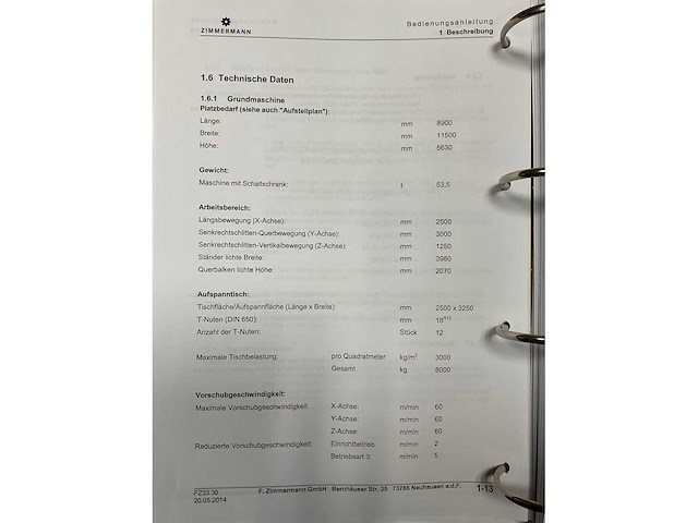 2014 zimmerman fz33.030c 5- assige portaalfreesmachine - afbeelding 35 van  48
