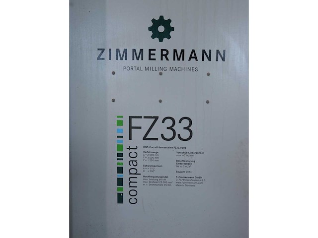 2014 zimmerman fz33.030c 5- assige portaalfreesmachine - afbeelding 43 van  48