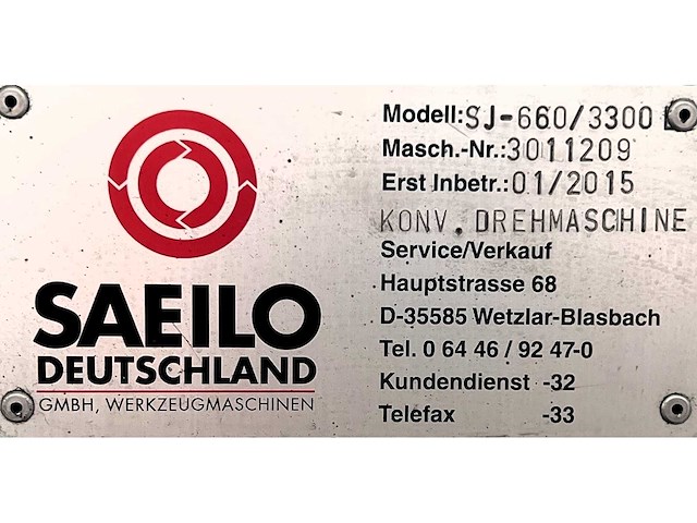 2015 - contur saeilo - sj-660/3300 - centre lathe - afbeelding 6 van  9