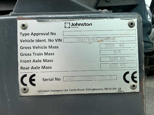 2015 - johnston sweepers - c401 - zelfrijdende veegmachine - afbeelding 32 van  38