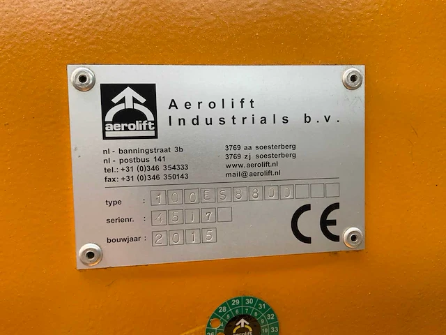 2015 aerolift 100es8800 vacuümheffer - afbeelding 3 van  11
