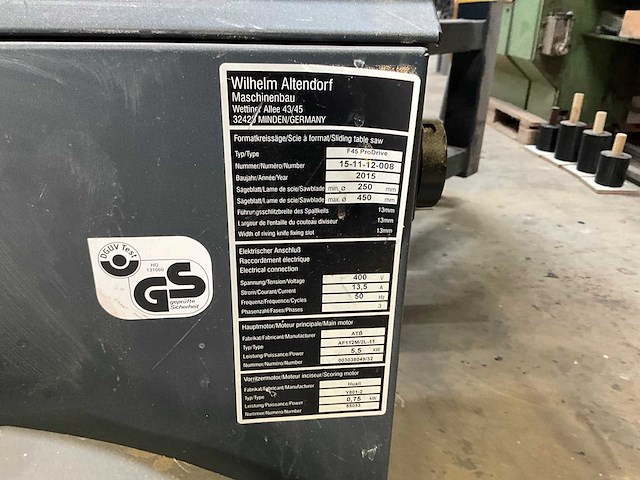 2015 altendorf f45 prodrive formaatcirkelzaagmachine - afbeelding 4 van  12