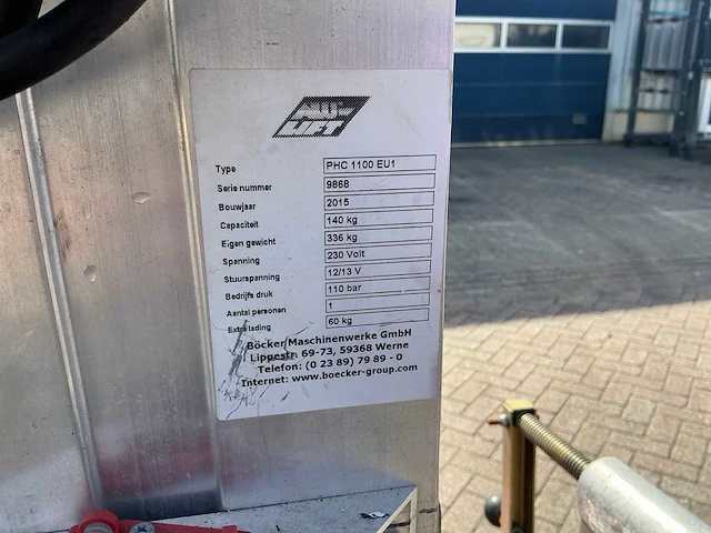 2015 alu lift phc1100 eu1 hoogwerker - afbeelding 10 van  14