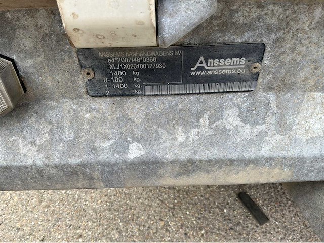 2015 anssems psx 1400-251x153 aanhangwagen - afbeelding 3 van  9