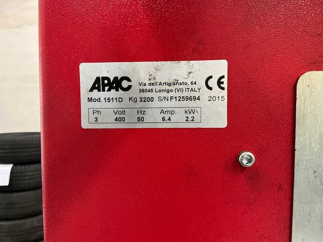 2015 apac 1511d hefbrug 3,2 ton, drempelvrij - afbeelding 9 van  14