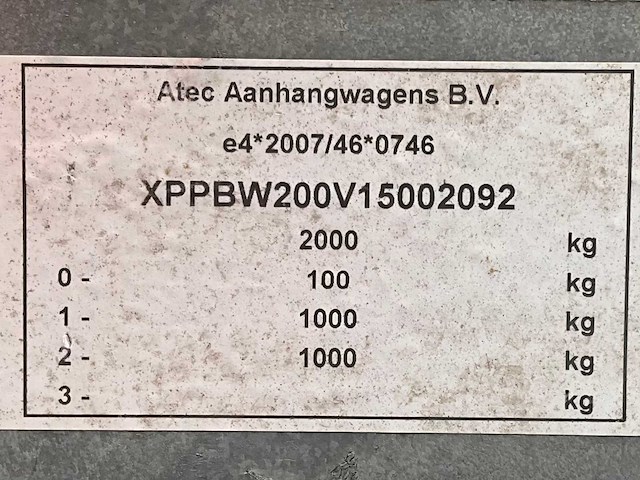 2015 atec eb2 2-1 dubbelas aanhangwagen - afbeelding 13 van  20