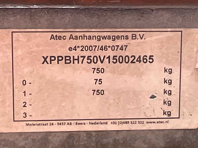 2015 atec eo1300 huifaanhangwagen - afbeelding 4 van  12