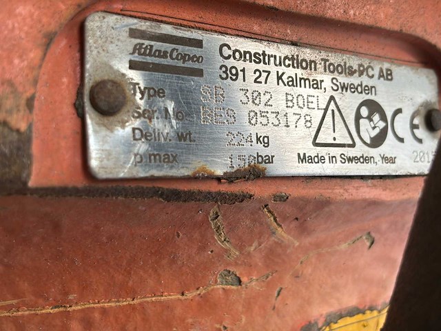 2015 atlas copco sb302 hydraulische breekhamer - afbeelding 9 van  9