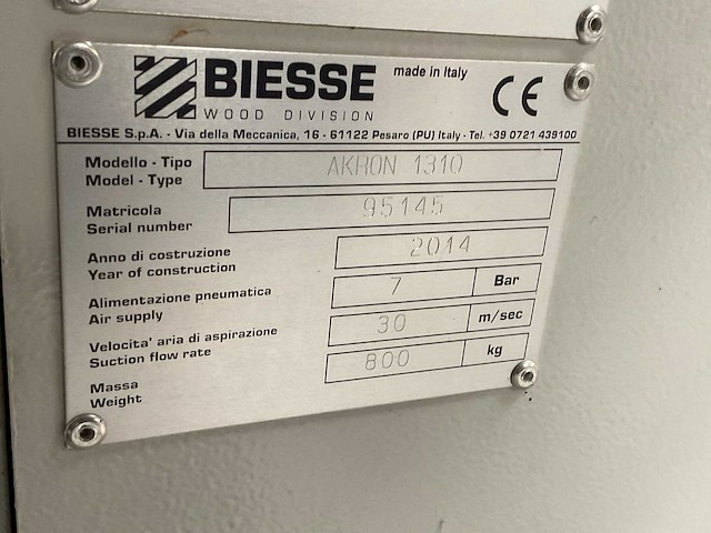 2015 biesse akron 1310 kantenaanlijmmachine - afbeelding 13 van  17