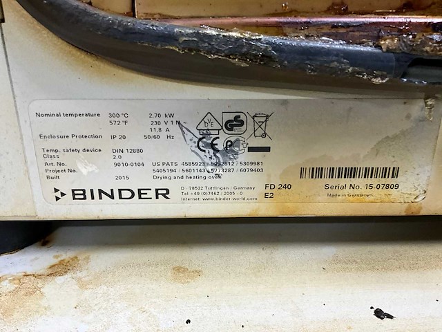 2015 binder fd240 droog & verwarmingsoven - afbeelding 4 van  5