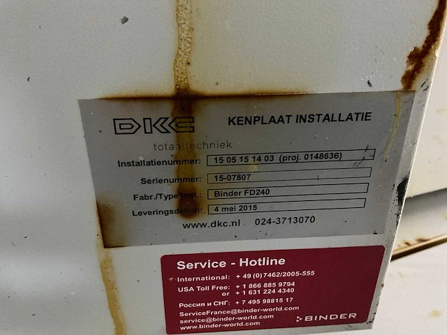 2015 binder fd240 droog & verwarmingsoven - afbeelding 5 van  6
