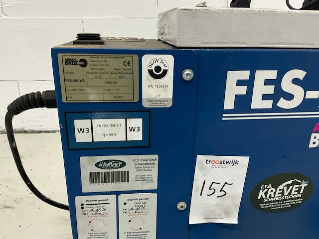 2015 binzel fes-200 w3 lasdampafzuiginstallatie - afbeelding 3 van  5