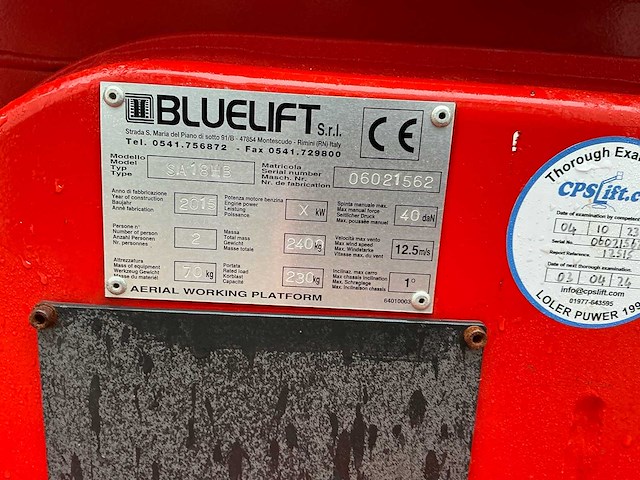 2015 bluelift sa18hb spin hoogwerker - afbeelding 11 van  21