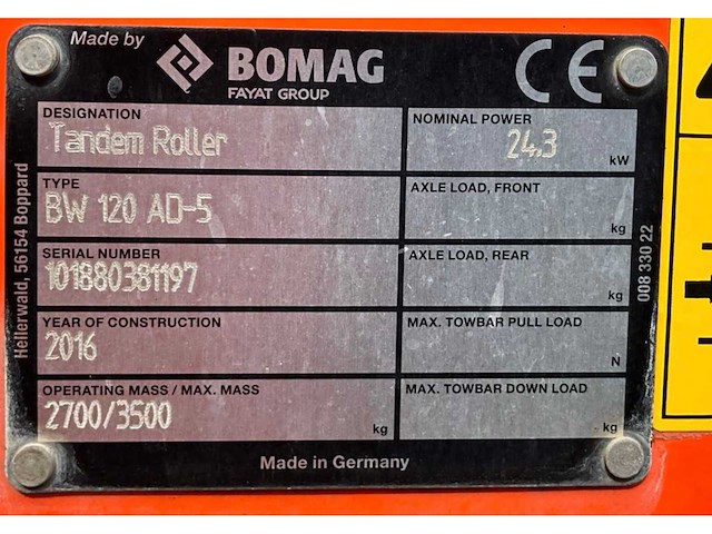 2015 bomag bw 120 ad-5 knik trilwals - afbeelding 18 van  25