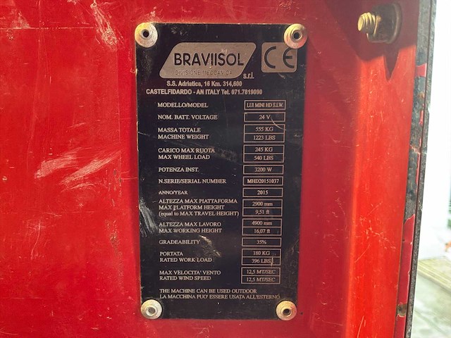 2015 braviisol leonardo lui mini hd hoogwerker / personenlift - afbeelding 6 van  14