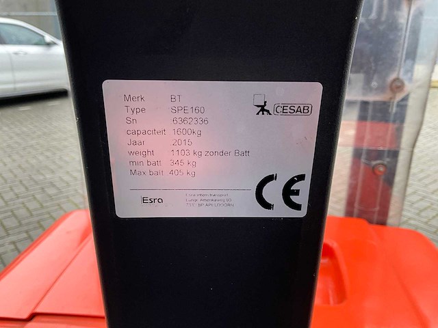 2015 bt spe160 stapelaar - afbeelding 8 van  17