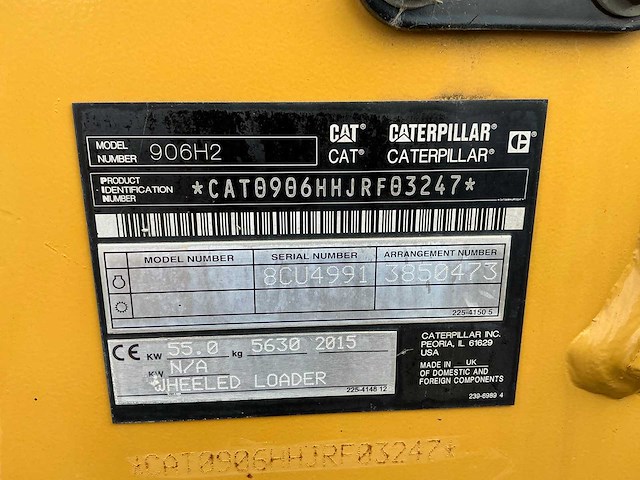 2015 caterpillar 906h shovel - afbeelding 31 van  37