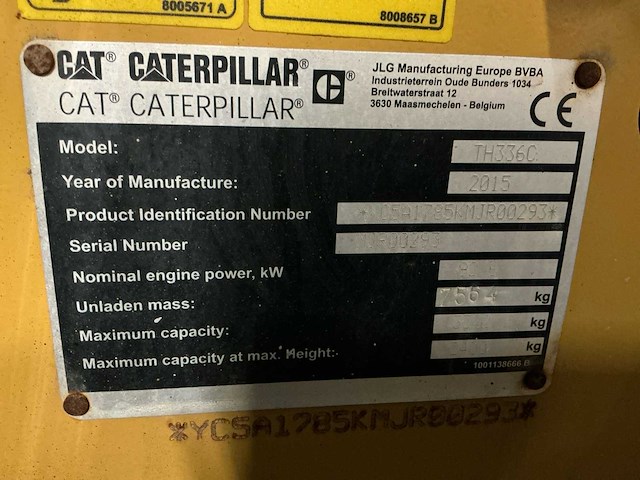 2015 caterpillar th336c verreiker - afbeelding 29 van  32