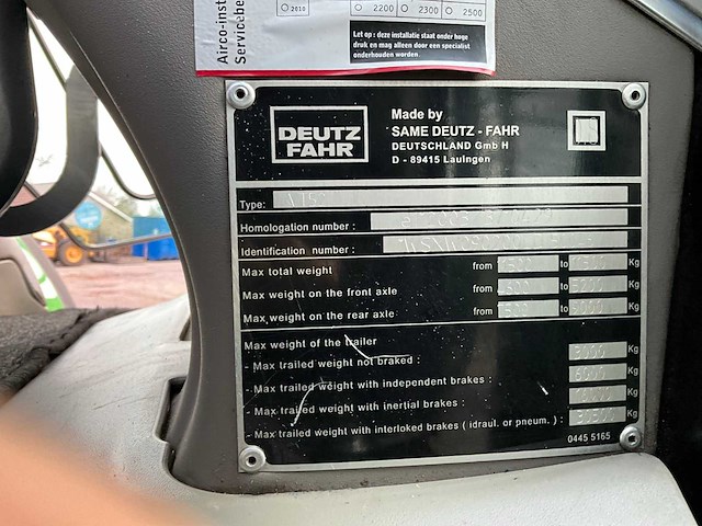 2015 deutz-fahr 6190 ttv vierwielaangedreven landbouwtractor - afbeelding 26 van  33