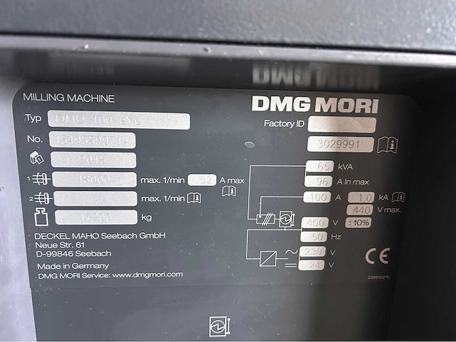 2015 dmg dmu 100evo lineair cnc universeel machinecentrum - afbeelding 45 van  45
