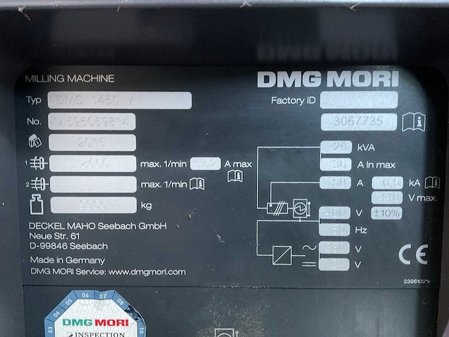 2015 dmg mori dmc1450v cnc verticale bewerkingscentra - afbeelding 7 van  29