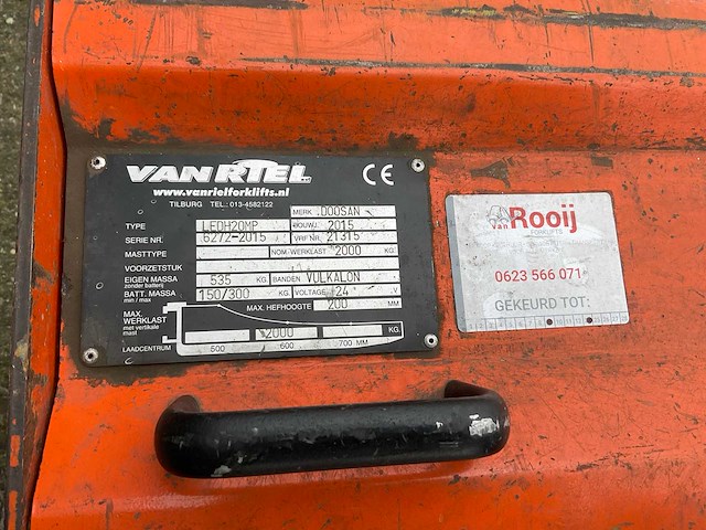 2015 doosan ledh20mp elektrische palletwagen met platform - afbeelding 4 van  6