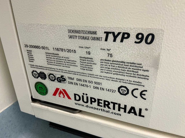 2015 düperthal typ 90 veiligheidskast en14727 - afbeelding 4 van  7