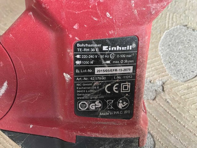 2015 einhell te-rh 38 e boorhamer - afbeelding 4 van  4