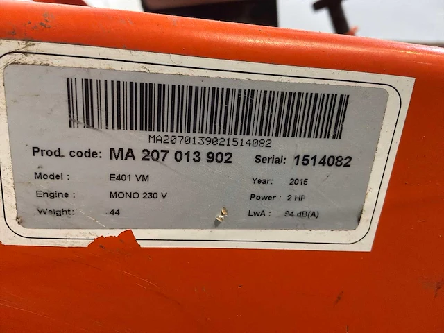 2015 eliet e 401 electric verticuteermachine - 400mm - afbeelding 2 van  6